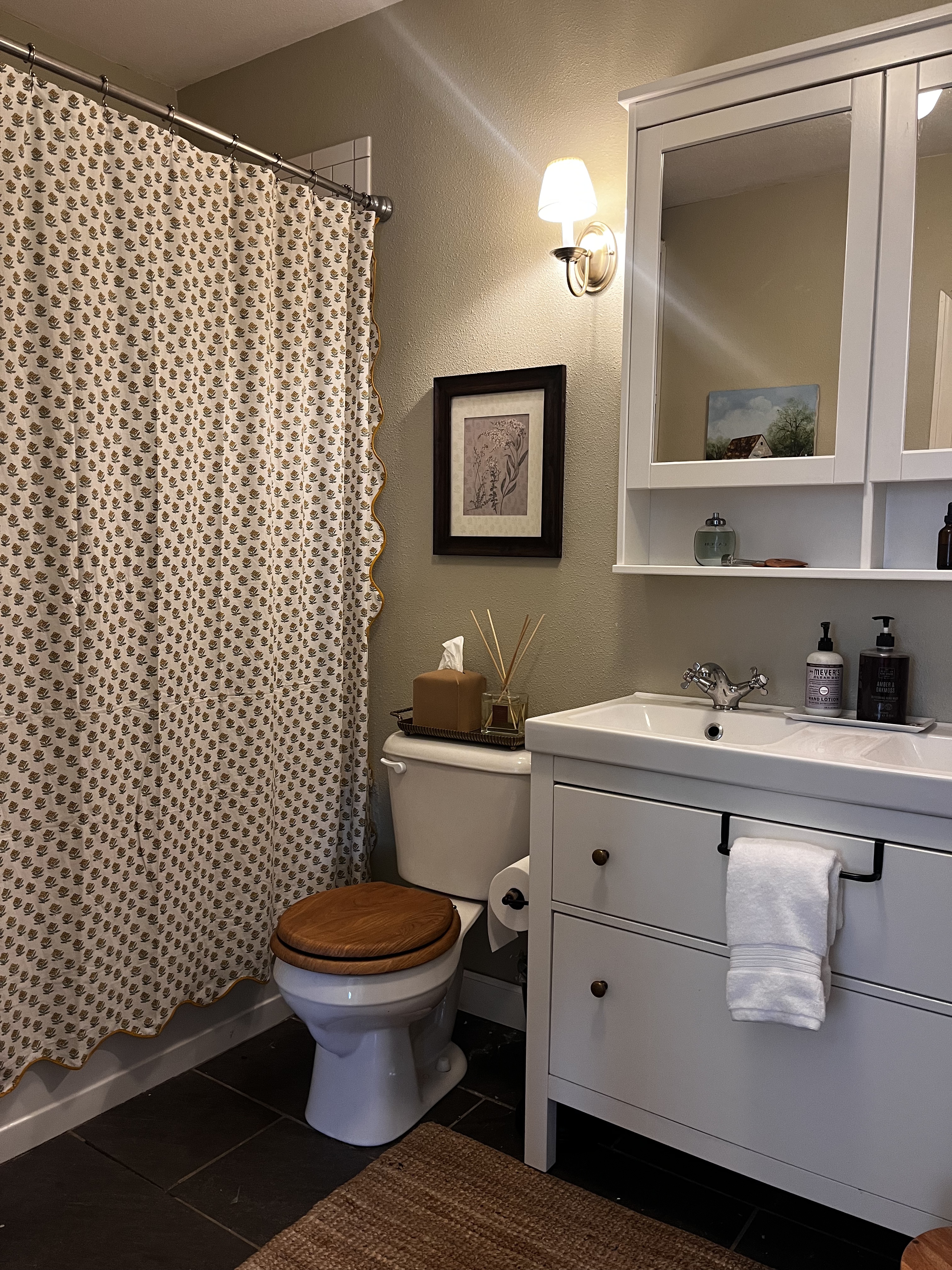 Bathroom Refresh: From Stark Gray to a Classic Cottage Multi-Use Space